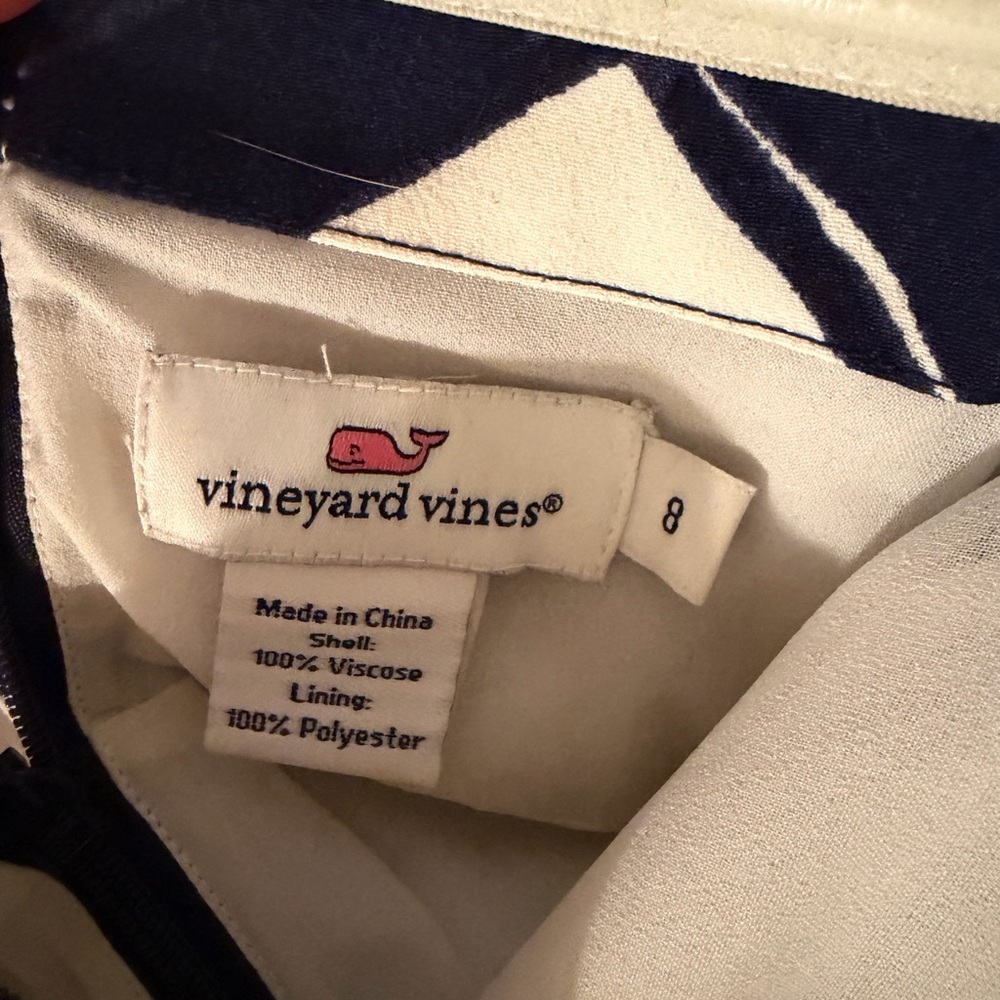 Vineyard Vines Blue and White Strapless Maxi Dress Size 8 - Picture 5 of 5